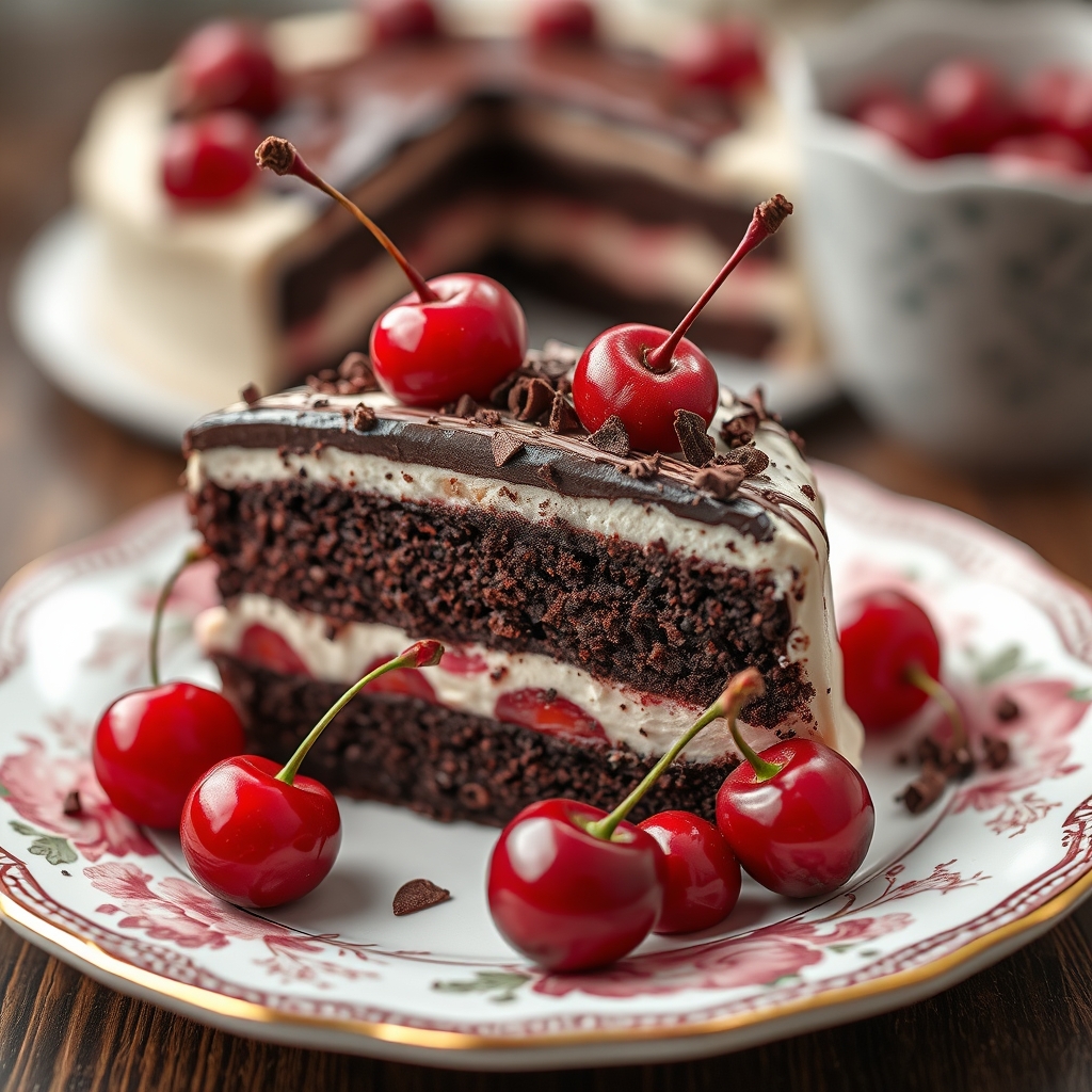 Black Forest Cake - Layers of Chocolate and Cherry