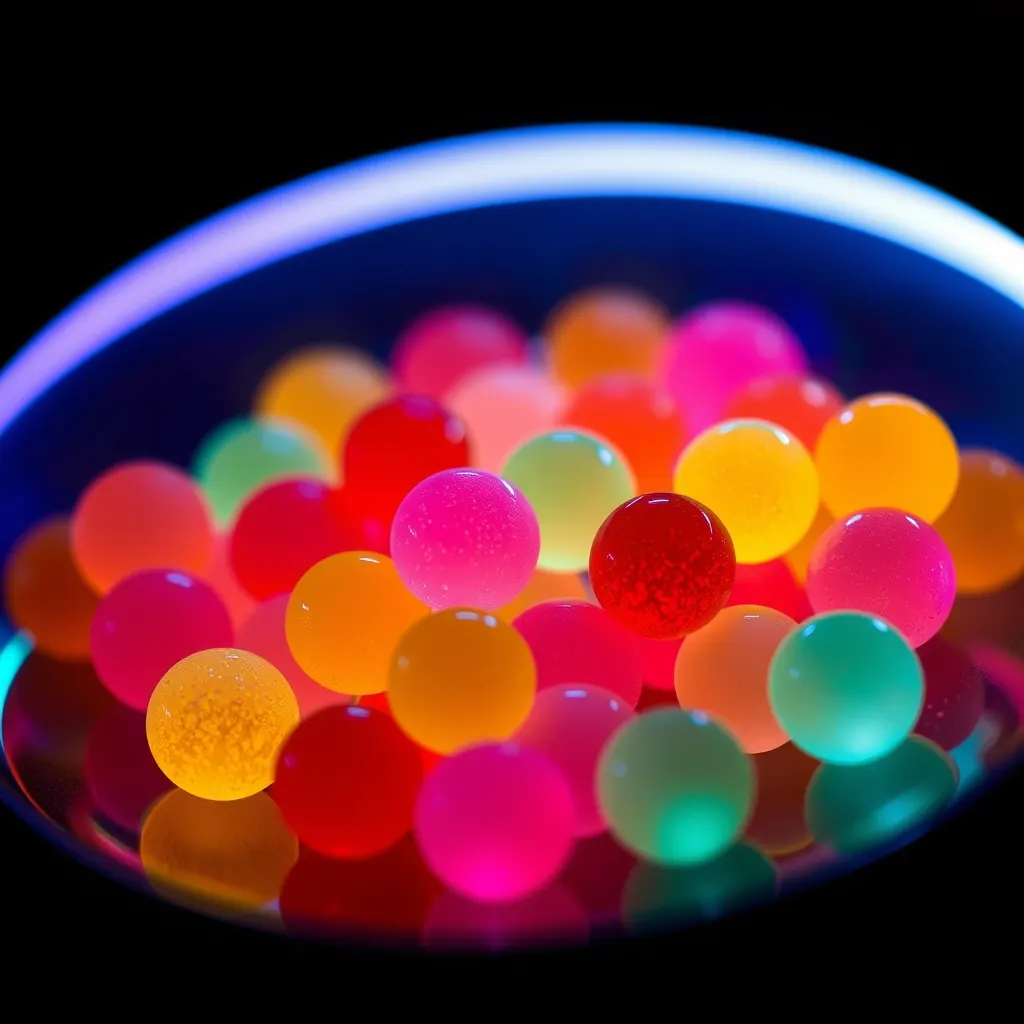 Glowing Gummy Orbs with Fruit Juice and Agar Agar