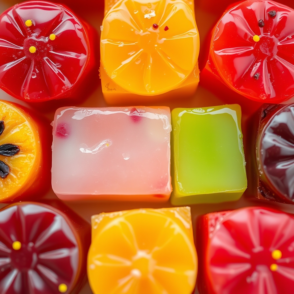 Gominolas de frutas con gelatina y especias