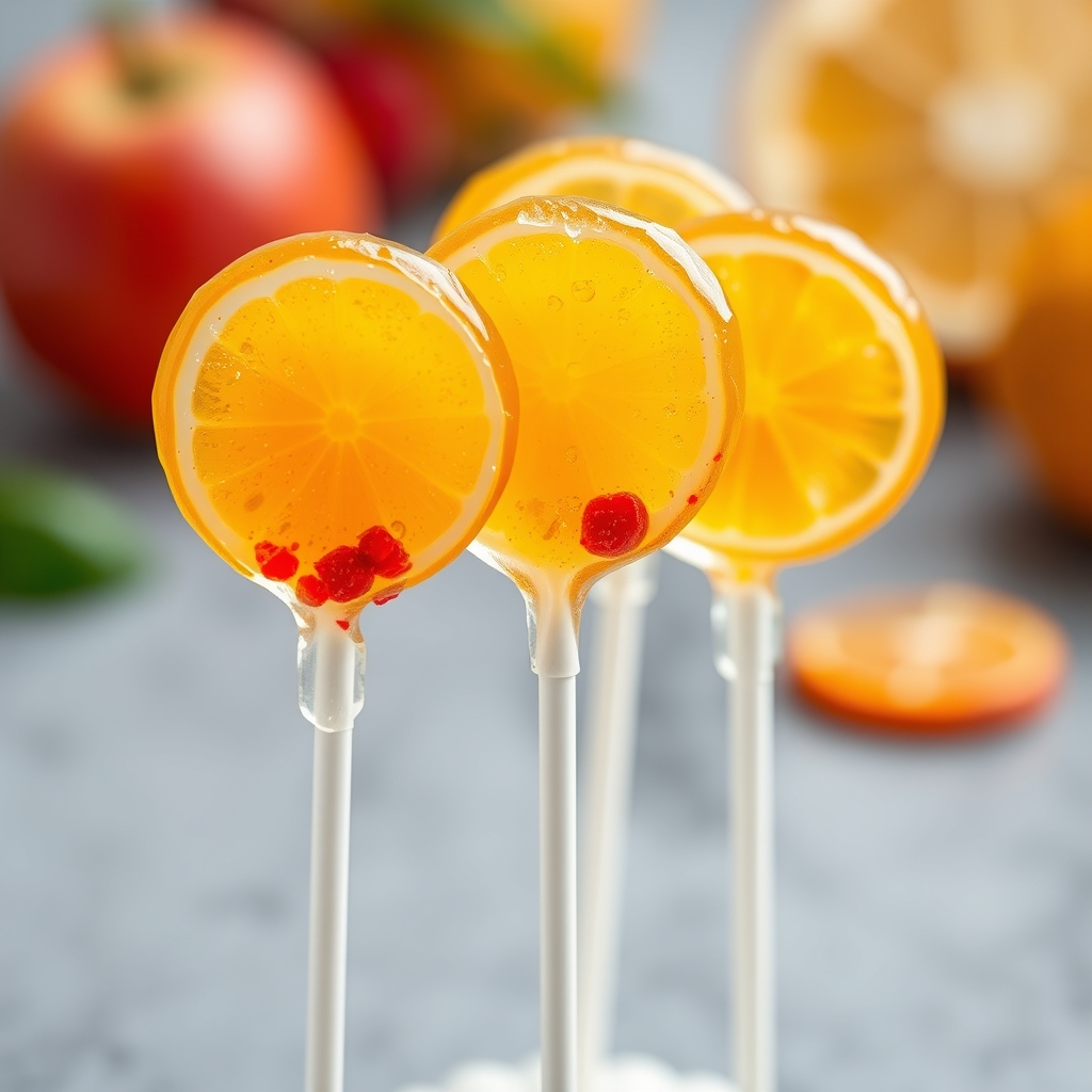 Homemade Fruit-Infused Lollipops with Honey and Citrus