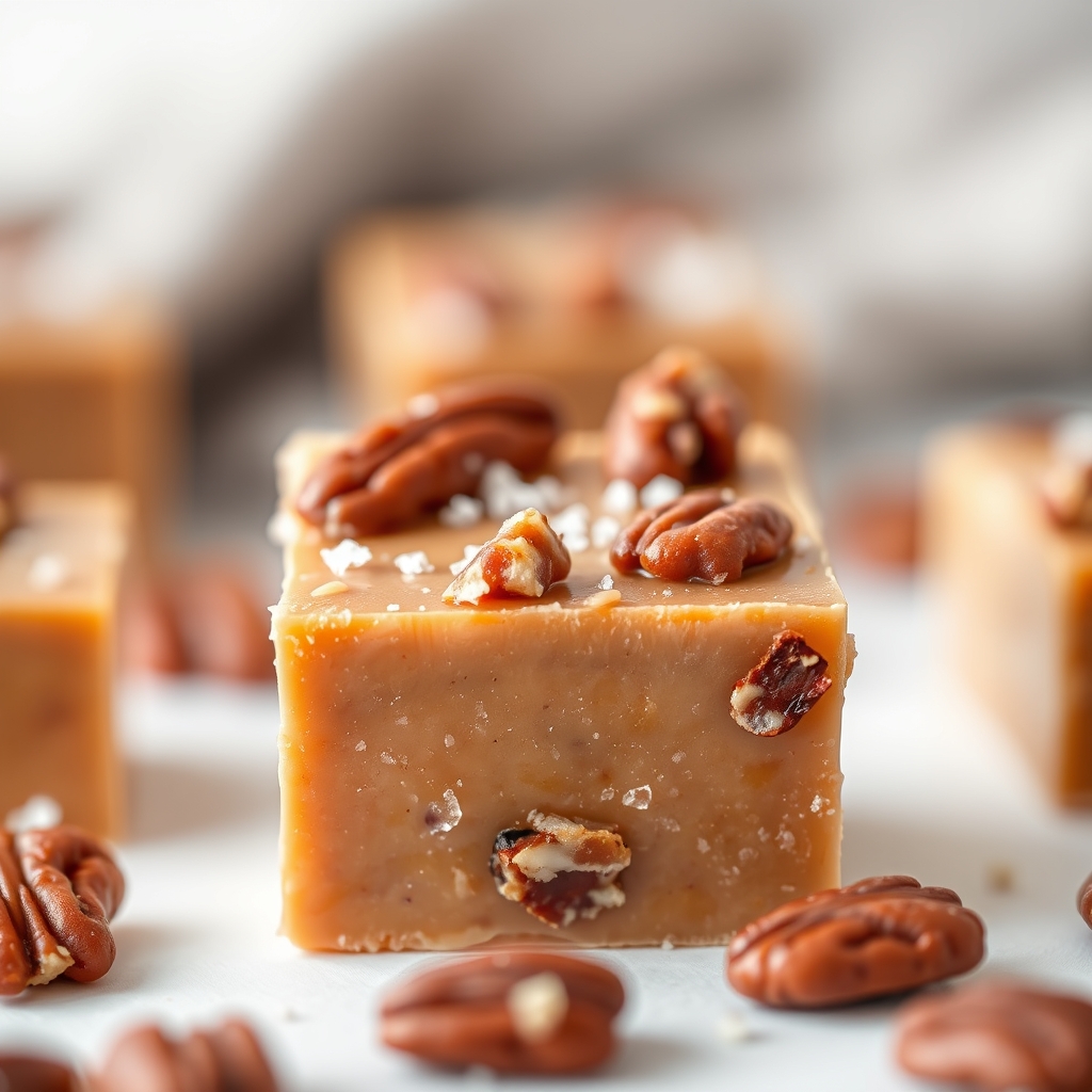 Sea Salt Caramel Fudge with Toasted Pecans